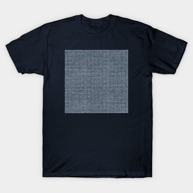 Traditional Japanese Shibori Kanoko Tie-Dye Fawn Spots Pattern in Navy Blue T-Shirt by Charredsky